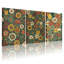 Plantes et fleurs, motif floral avec couleurs vives et feuilles, ensemble de 3 impressions sur toile-1421005908