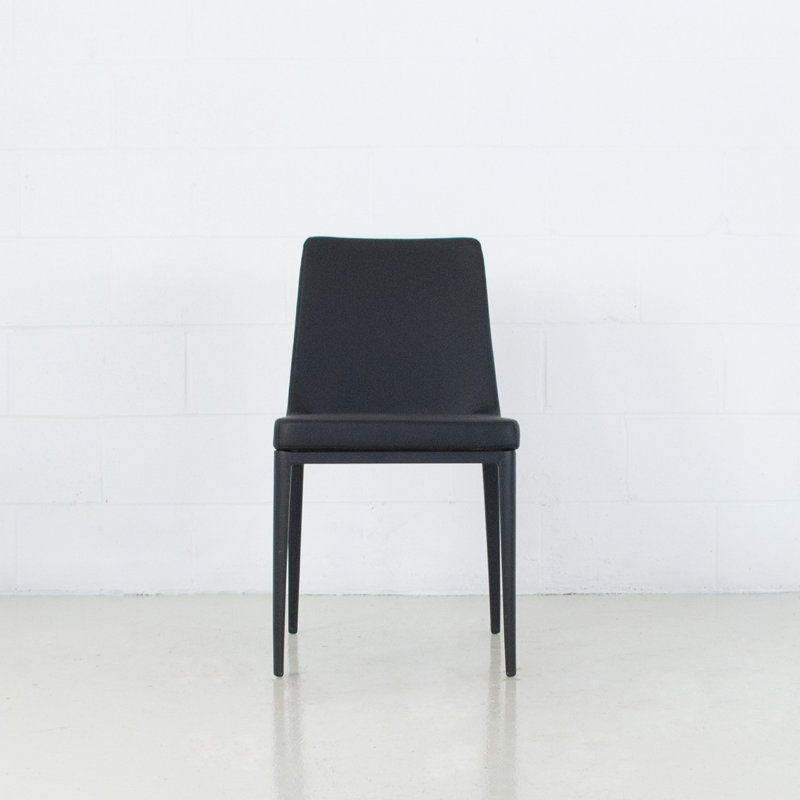 18'' H Faux Leather Upholstered Side Chair, Black