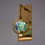 Applique murale 13,25 po Utophia en or laqué avec globe en verre bleu-vert