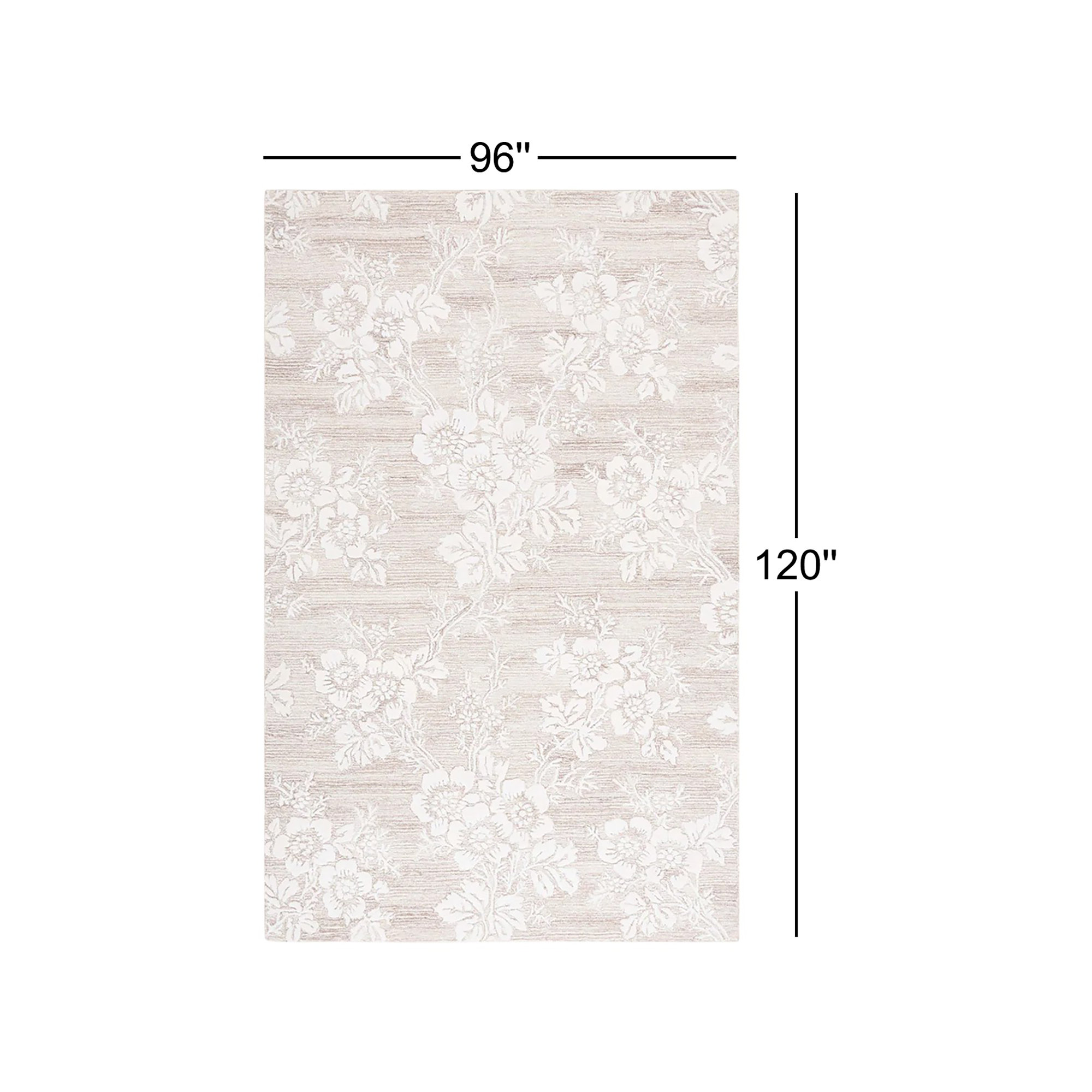 Phillie Hand Tufted Wool, Viscose Floral Rug, Rectangle 8' x 10'