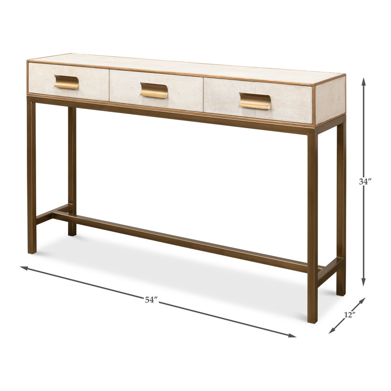 Shagreen 54 in. Console Table, Osprey White