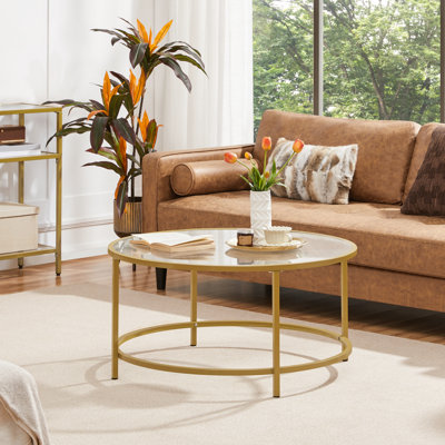 Table basse ronde en verre Cellestine