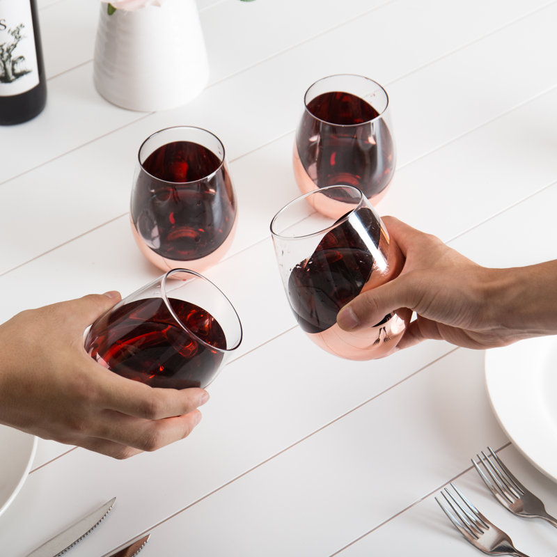 4 Piece 532ml Stemless Wine Glass Set