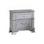 Table de chevet contemporaine à 2 tiroirs gris avec poignée de tiroir à paillettes et façade scintillante, table de chevet de chambre à coucher de style classique, accents éblouissants argentés, poignée en cristal, bois massif