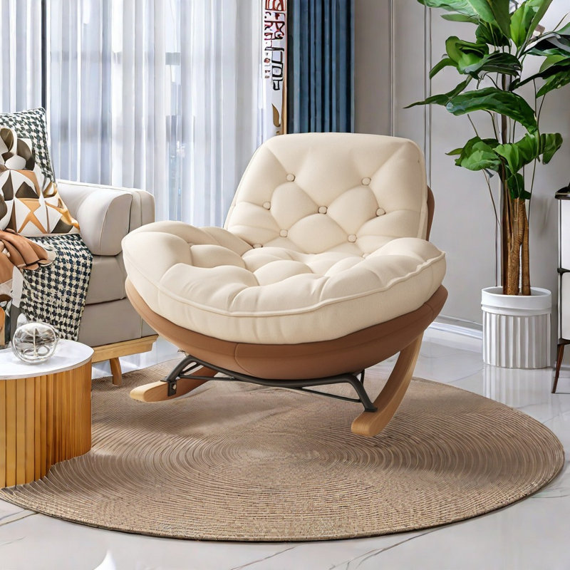 Chaise berçante moderne rembourrée