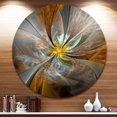 " 'Symmetrical Yellow Fractal Flower' "