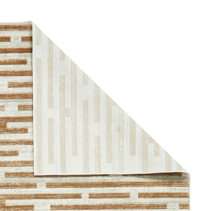 Mirage Cressie Machine Woven Beige Area Rug, Rectangle 80 x 150cm