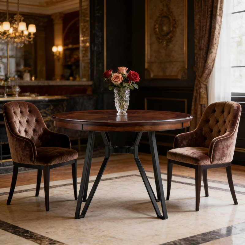 Round Dining Table, Brown