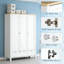 Garde-robe 3 portes avec tiroir verrouillable et espace de suspension