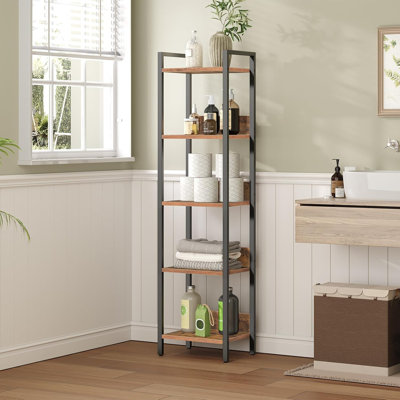 Bibliothèque à 5 niveaux, bibliothèque à livres pour les petits espaces, organisateur de tablettes de rangement, pour salon, chambre à coucher, bureau, balcon