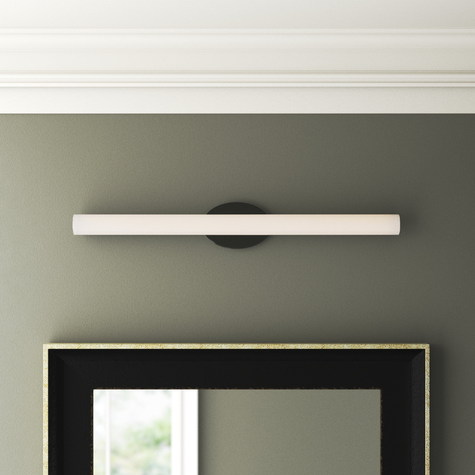 Delphine Single Frosted Dimmable LED Bath Bar, Architectural Bronze
