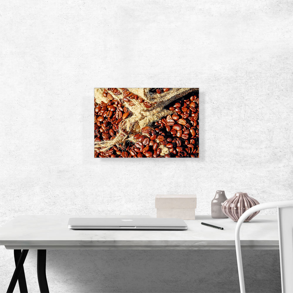 ARTCANVAS Coffee Beans with Bag Coffee Shop Decor Wrapped Canvas