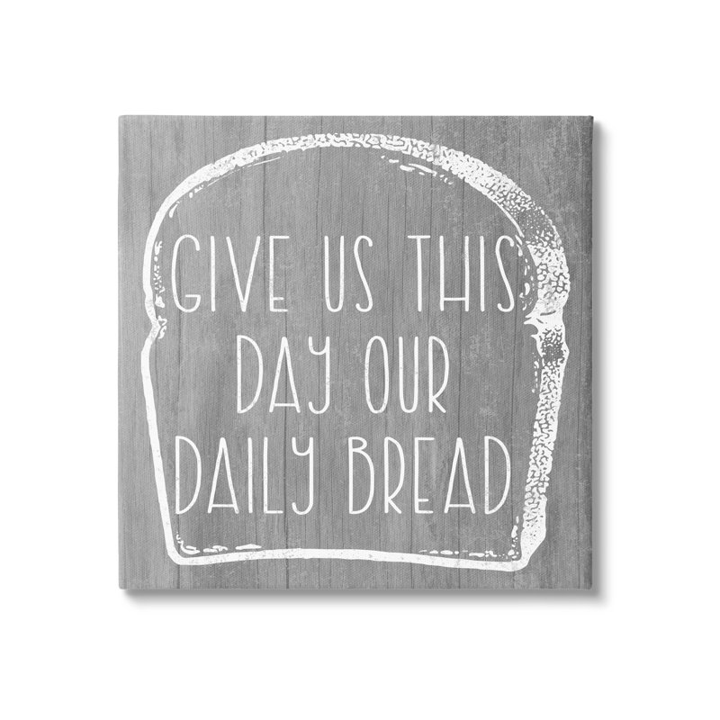 «Our Daily Bread Fun Traditional Kitchen» par - Art textuel sur, H 17 po x l 17 po x P 1,5 po