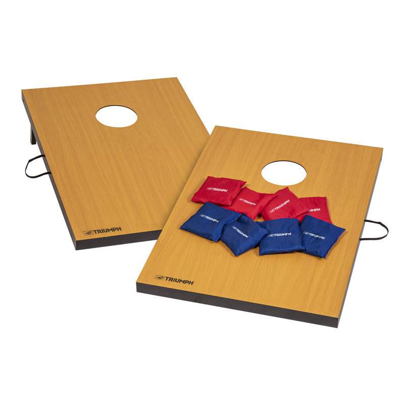 Triumph Portable Wooden Cornhole Set with Bean Bags