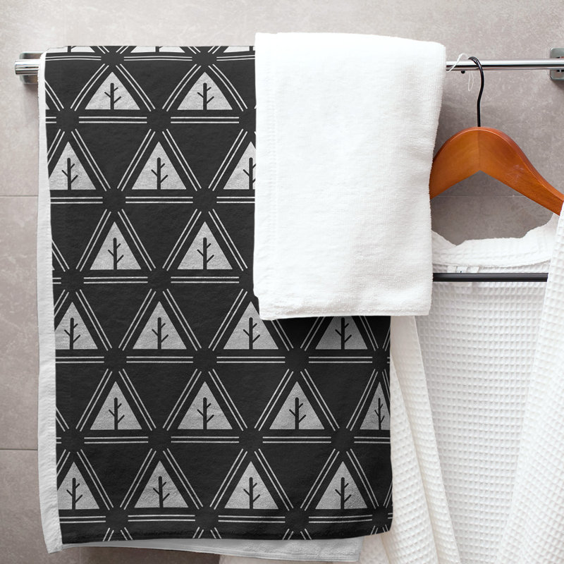 Barbra Bath Towel, Black/Pearl River Gray