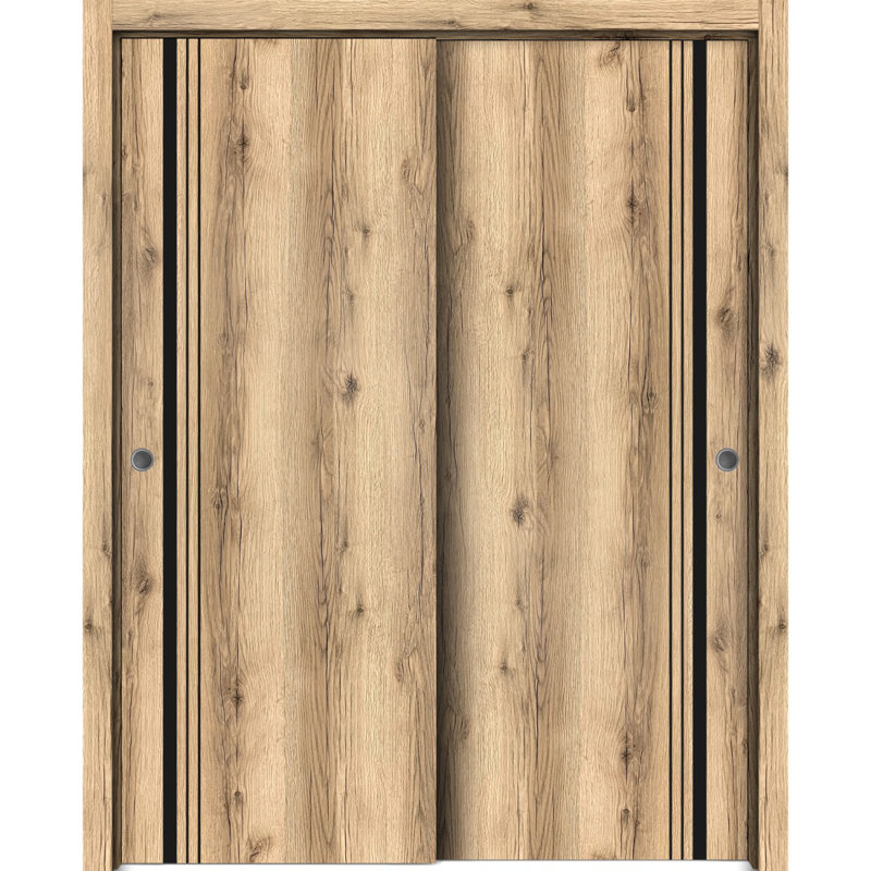 Portes de placard coulissantes en bois massif massif, Chêne, 64 po x 84 po
