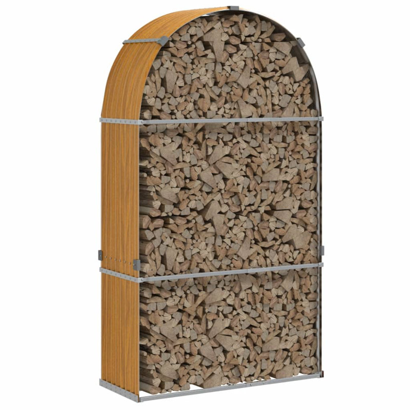 Log Holder 47.2"X17.7"X82.7" Galvanized Steel, Light Brown