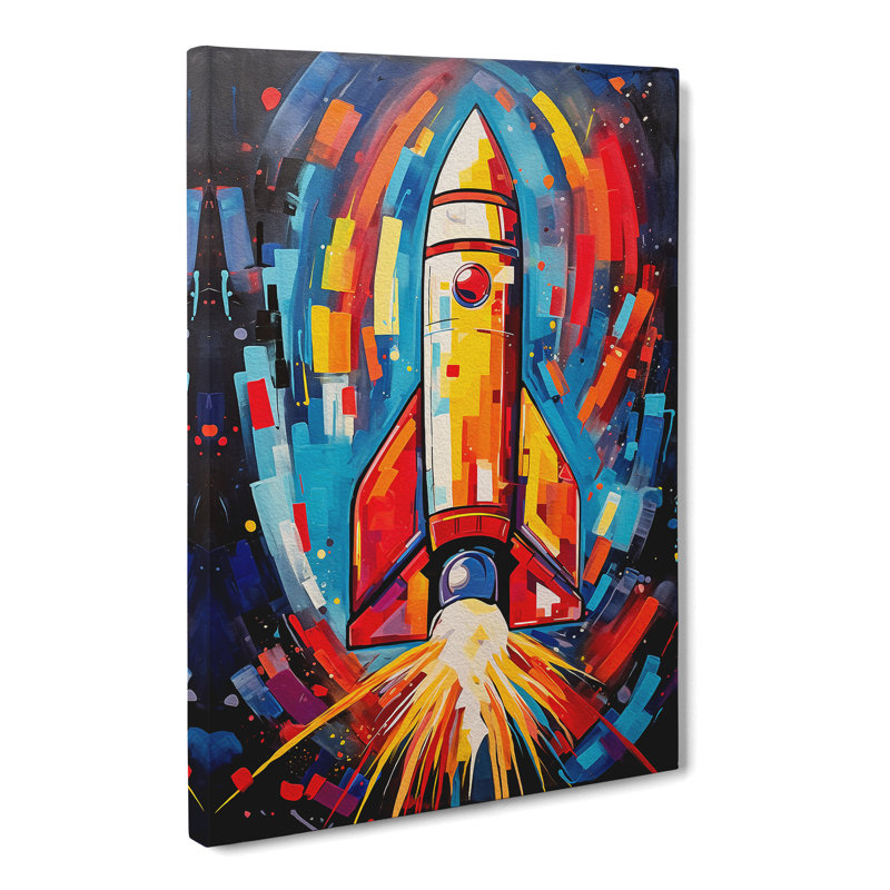 Rocket Abstract No.2 - Wrapped Canvas, 50cm H x 35cm W x 3cm D