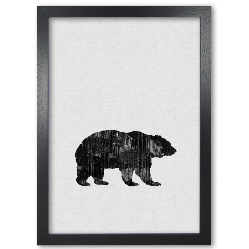 Bear Animal Art - Print, Black Grain Frame, 30 cm H x 21 cm W x 5 cm D