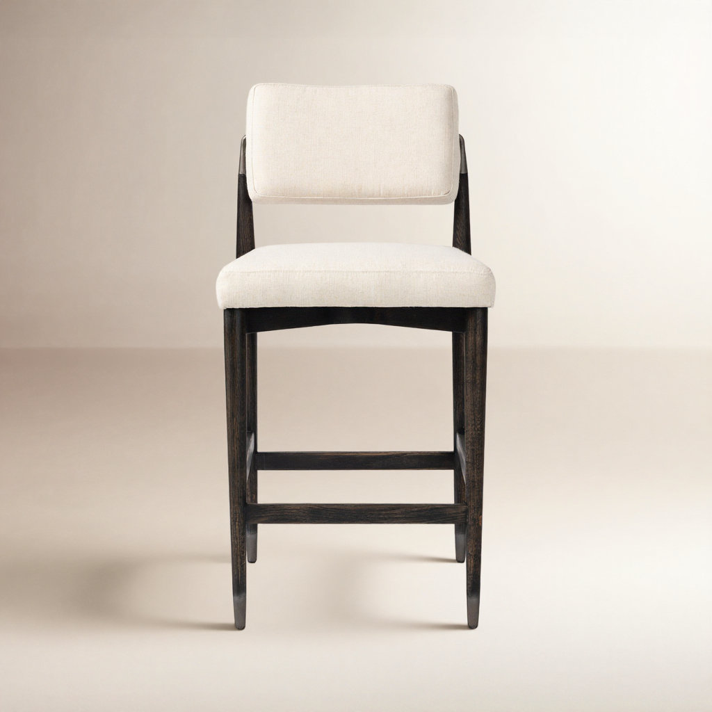 Mozza Bar and Counter Stool, Counter Stool (27" Seat Height), Beige Polyester Blend