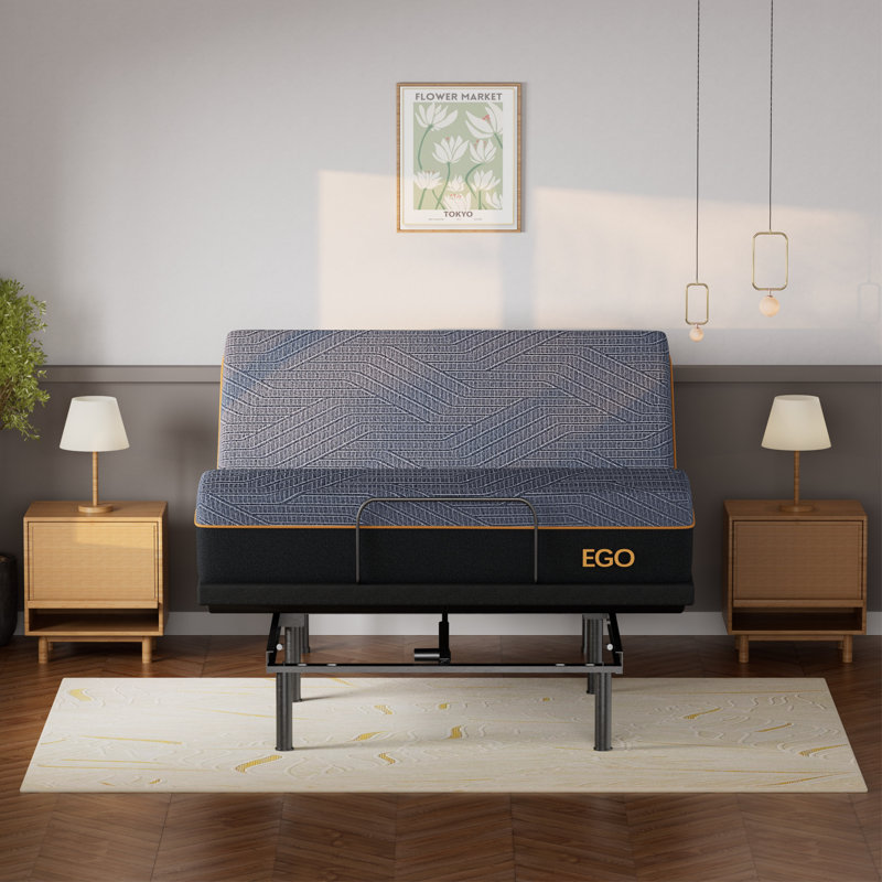 EGOHOME 15”Zero Gravity Adjustable Bed With 12" Memory Foam Mattress, Wireless Remote Control, Full