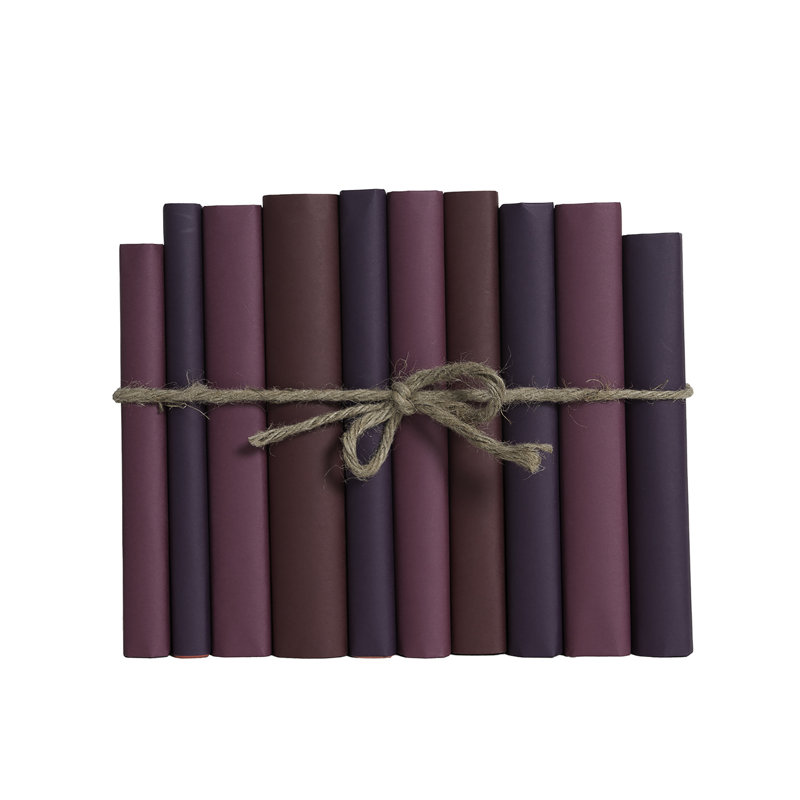 Livres décoratifs - Ensemble de livres sur papier Berry - 1 pied de livres mauves