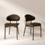 Ensemble de chaises de salle à manger rembourrées en cuir et cadre en métal (ensemble de 2)-2106516229