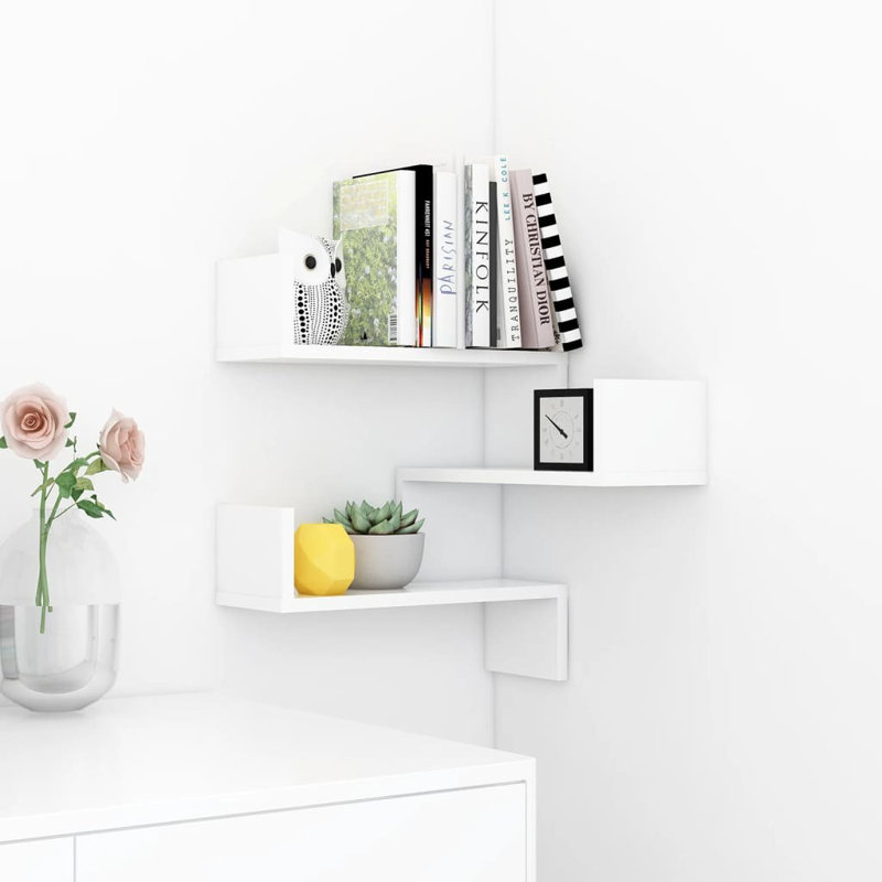 Aybri 3 Piece Corner Shelf, White