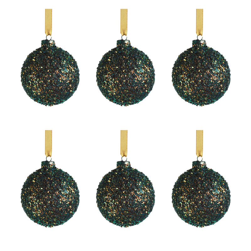 Ornement boule Delmonta The Holiday Aisle®, H 3,25 po x l 3,25 po x P 3,25 po