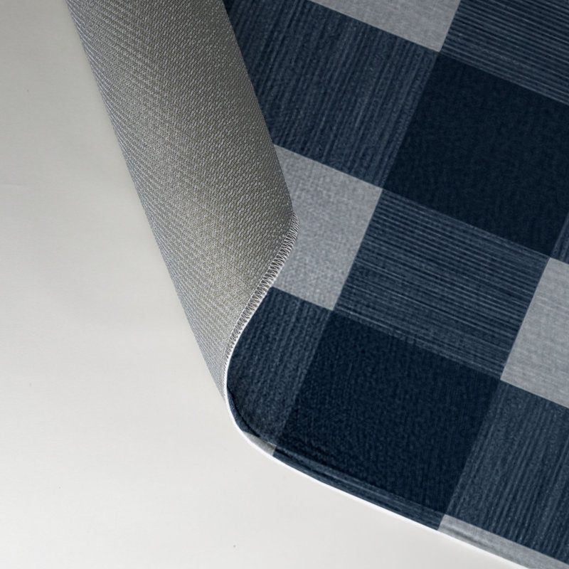 Checkered Gray Indoor and Outdoor Area Rug, Rectangle 9' x 12'