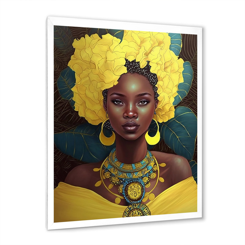 Orisha Oshun, déesse africaine - impression, Cadre photo blanc, H 44 po x l 34 po x P 1,5 po