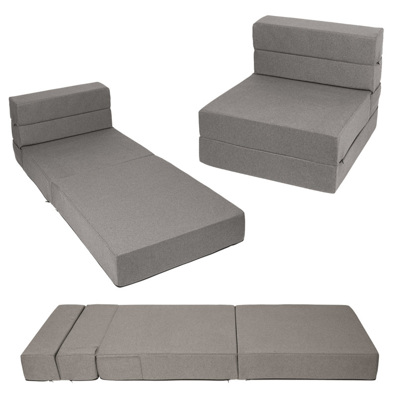 Canapé-lit pliable rembourré en mousse, Gris foncé