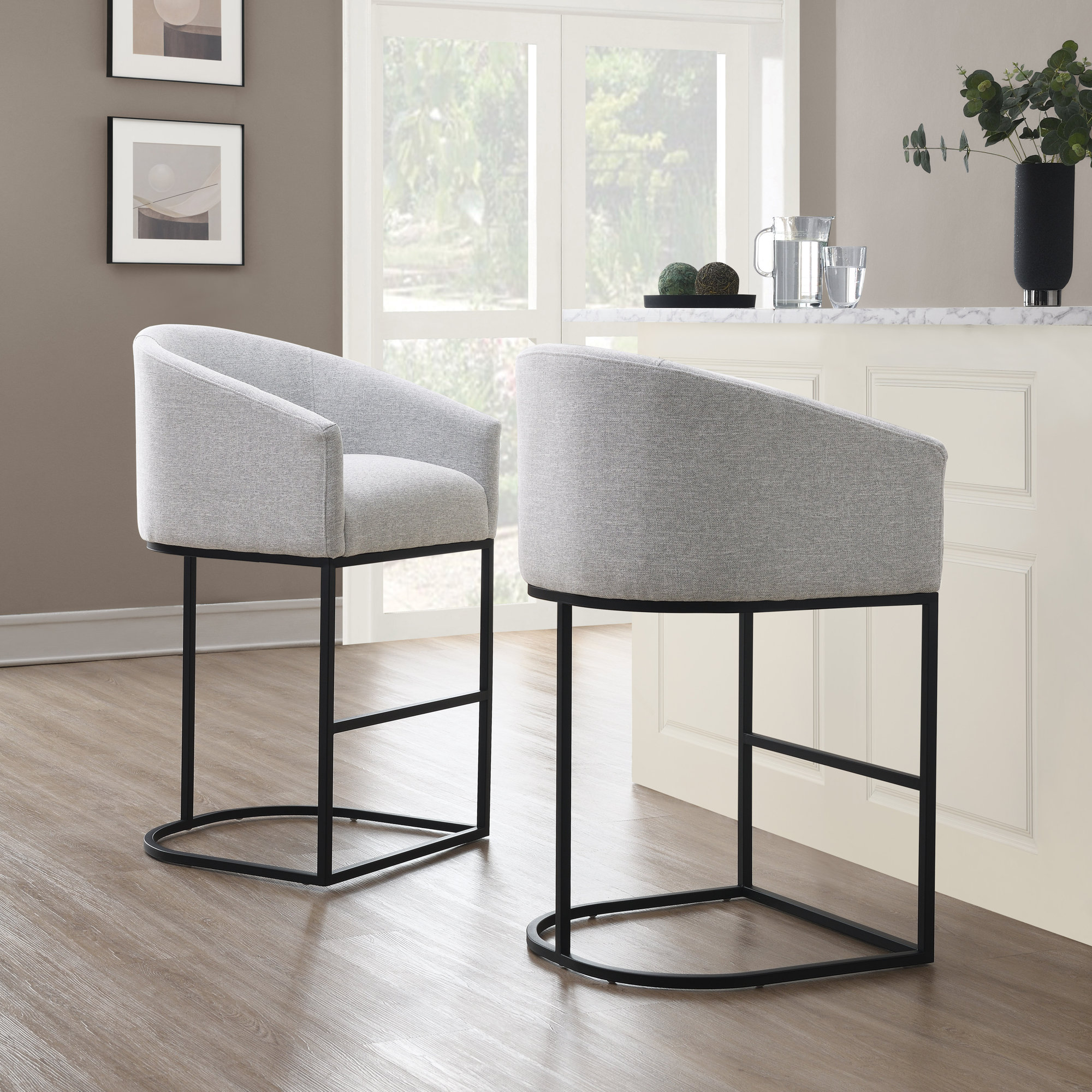Austri Counter & Bar Stool, Gray, Bar Stool (29.9" Seat Height)
