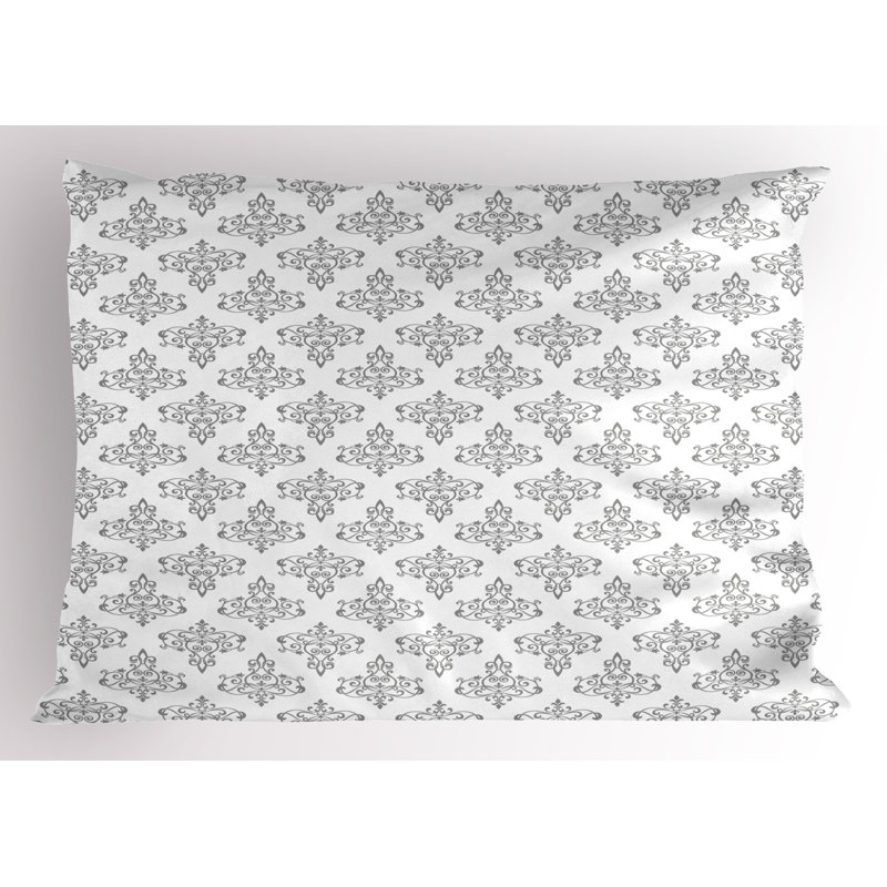 Ensemble de 2 taies décoratives à motif abstrait Ambesonne - blanc et gris pâle, H 20 po x l 26 po