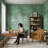 Muted Green Wallpaper Removable Wall Decor Rustic