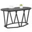 Coffee Table Engineered Wood and Metal Living Room Oval Modern Textured-740026055-740026057