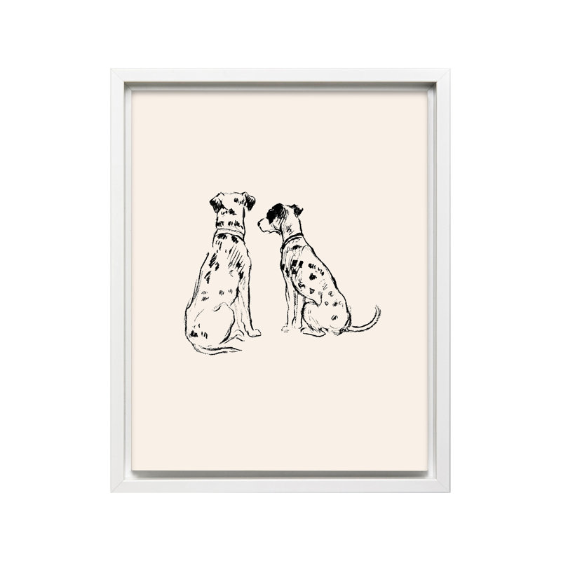 Deux Dalmatiens, Canvas, 12"H x 16"W, White Framed