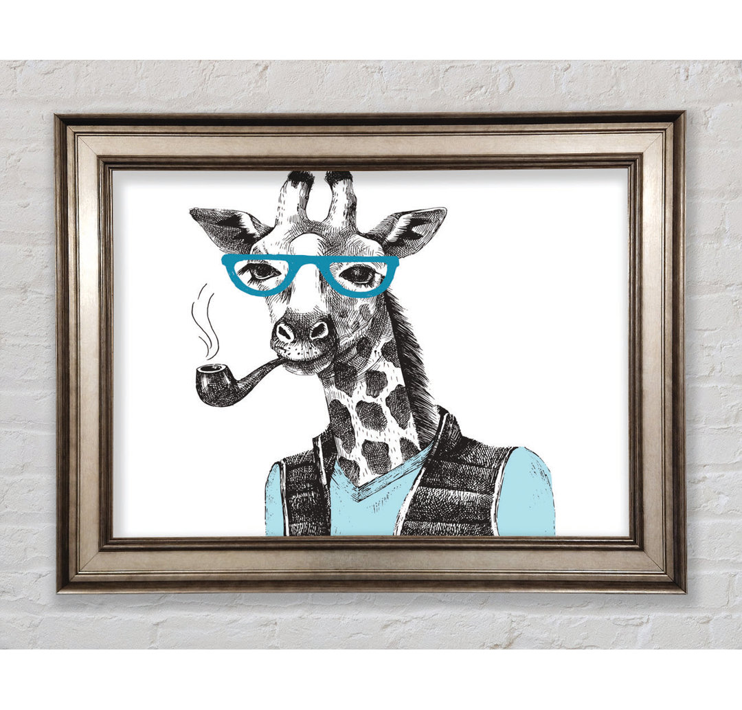 Die Giraffe mit Brille - Einzelner Bilderrahmen Kunstdrucke