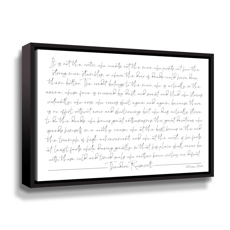 " Daring Greatly ", Black Frame, 36'' H x 48'' W x 1.5'' D