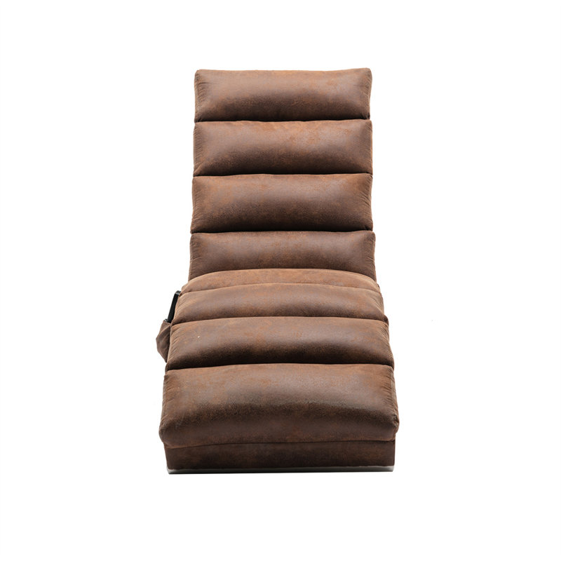Chaise longue rembourrée Elov, Tissu café café