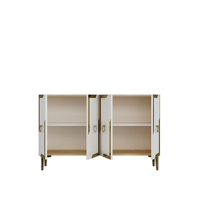Console, White/Gold/Brown
