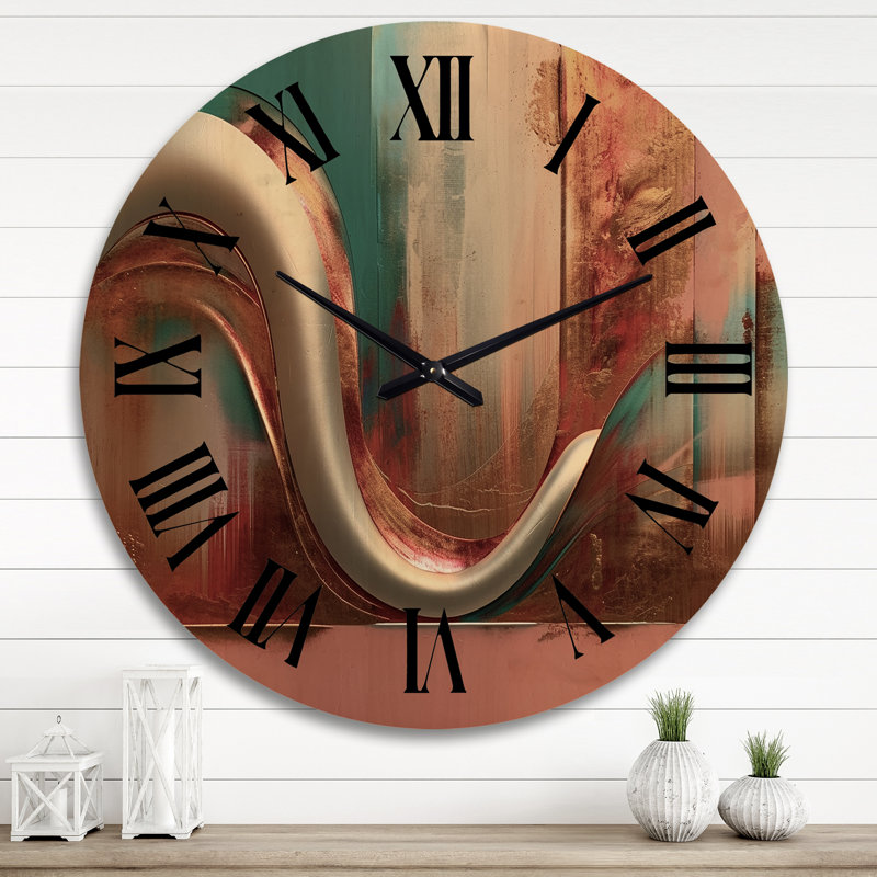 Horloge murale en bois massif Tacey, Très grand