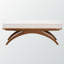 Banc Bryce avec tissu bouclé crème et finition noyer, H 18,09 po x l 46,95 po x P 17,4 po-1868558164