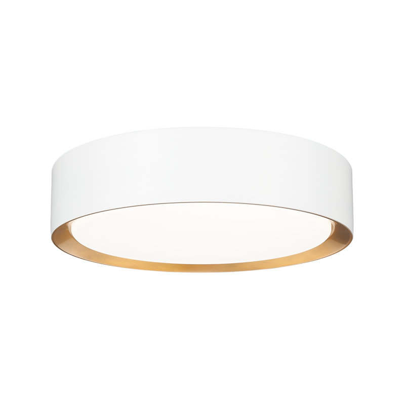 Asalah 1 Light Flush Mount, Matt White/Gold, 3" H x 12" W x 12" D