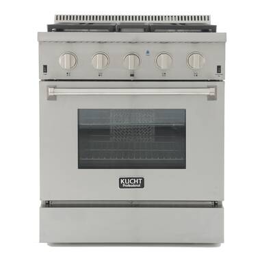 KUCHT 48-in Silver Convection Oven/Freestanding Double Oven Gas