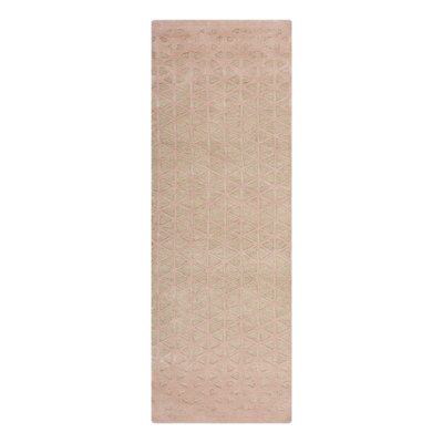 Pearly Geometric Area Rug in Beige/Pink
