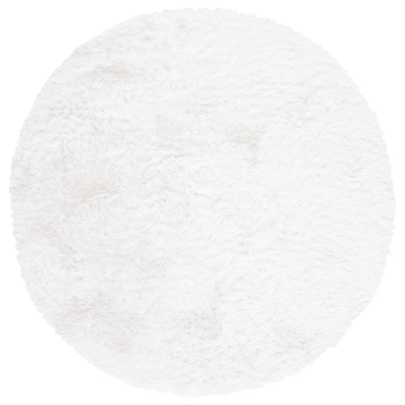 Morrell Hand Tufted Shag Solid Color Area Rug, Rond 6 pi