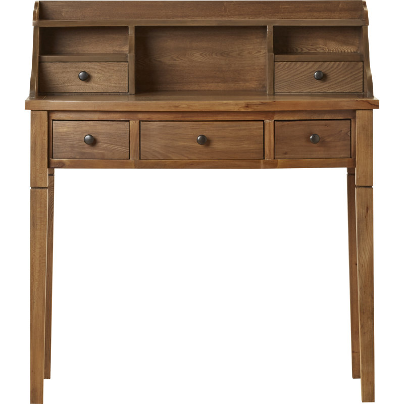 Bureau d'écriture avec huche de rangement Modern Paignt - Structure en bois massif, tablettes et casiers pour la maison, le bureau