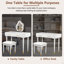 Ensemble de coiffeuse moderne 40 "avec miroir à écran tactile lumineux, coiffeuse et tabouret rembourré avec 2 grands tiroirs