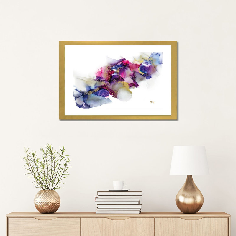 « Secret Garden » par Jamie Pomeranz, reproduction d’art, Blanc, H 16 po x l 24 po x P 1 po, Papier encadré doré